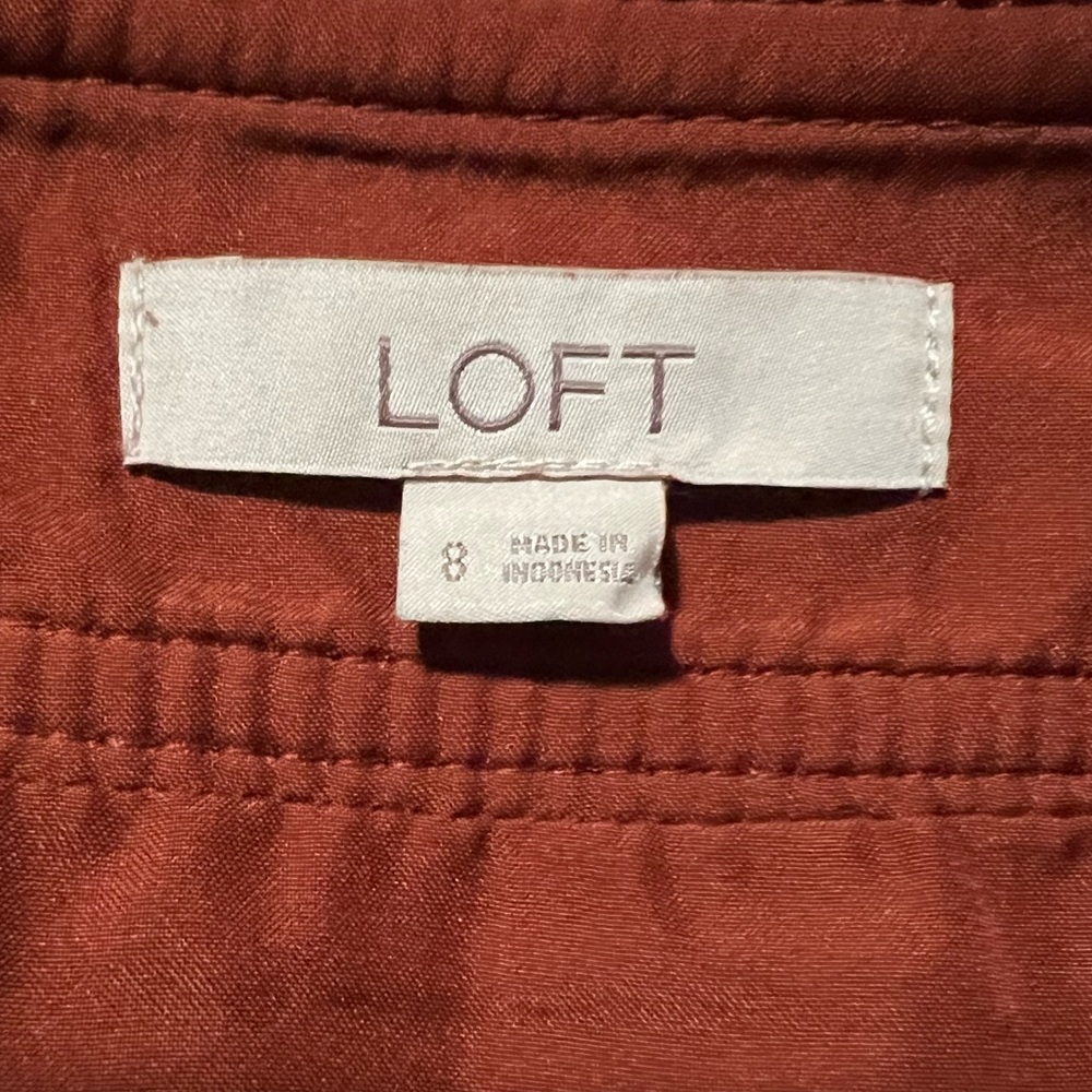 Loft Women’s Suede Burnt Orange Skirt with Hidden Side Zipper Size 8 - Picture 3 of 5